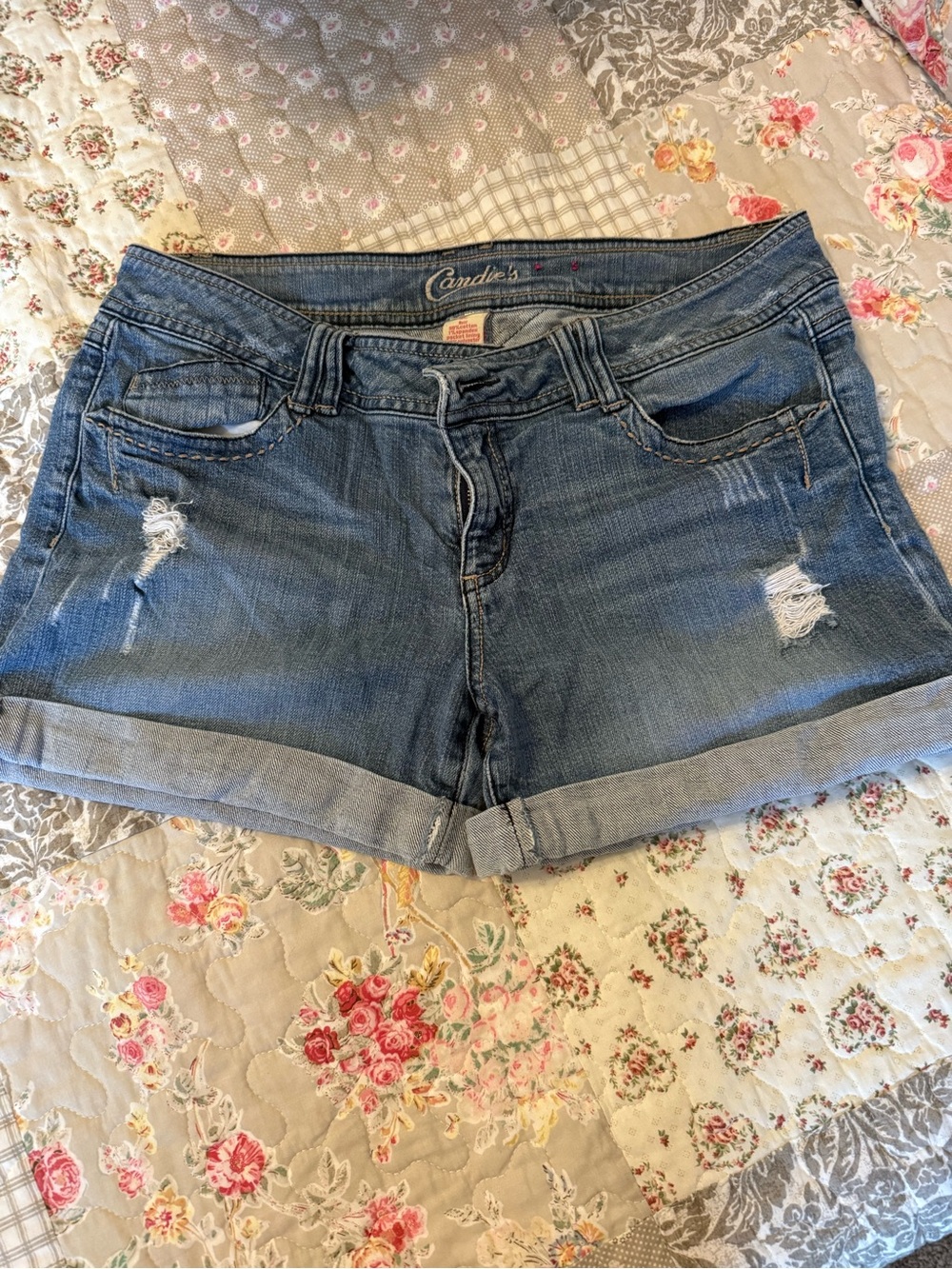 Candie's Blue Denim Roll-Cuff Women's Shorts size 11